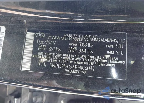 2023 Hyundai Elantra Sel из США, поврежденный, VIN 5NPLS4AG8PH106042